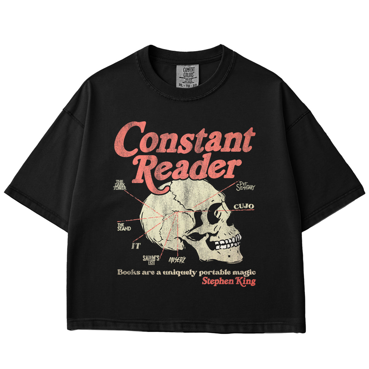 Constant Reader Skull Women’s Box Tee