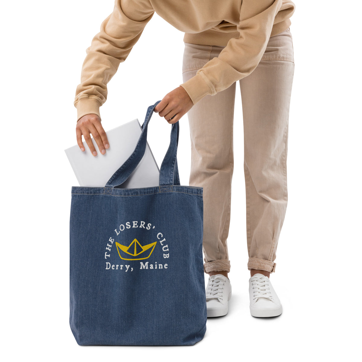 Losers' Club Embroidered Organic denim tote bag