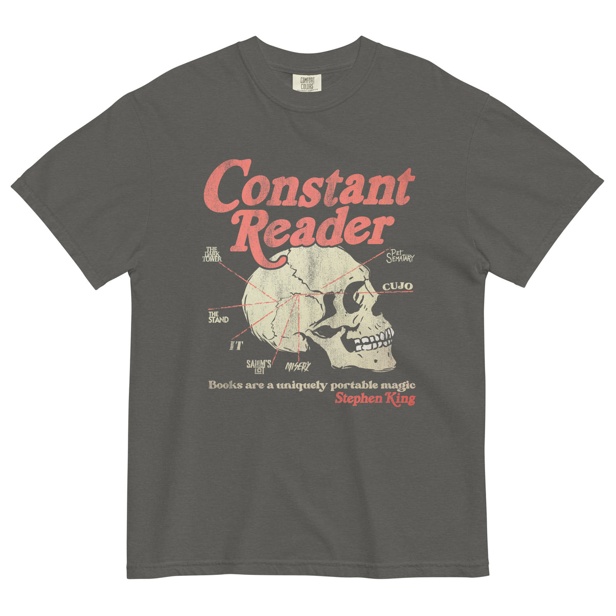 Constant Reader Skull garment-dyed heavyweight t-shirt