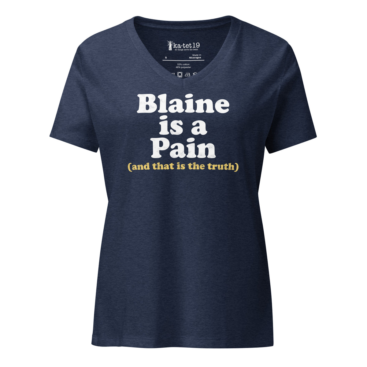 Blaine is a Pain Women’s relaxed v-neck t-shirt