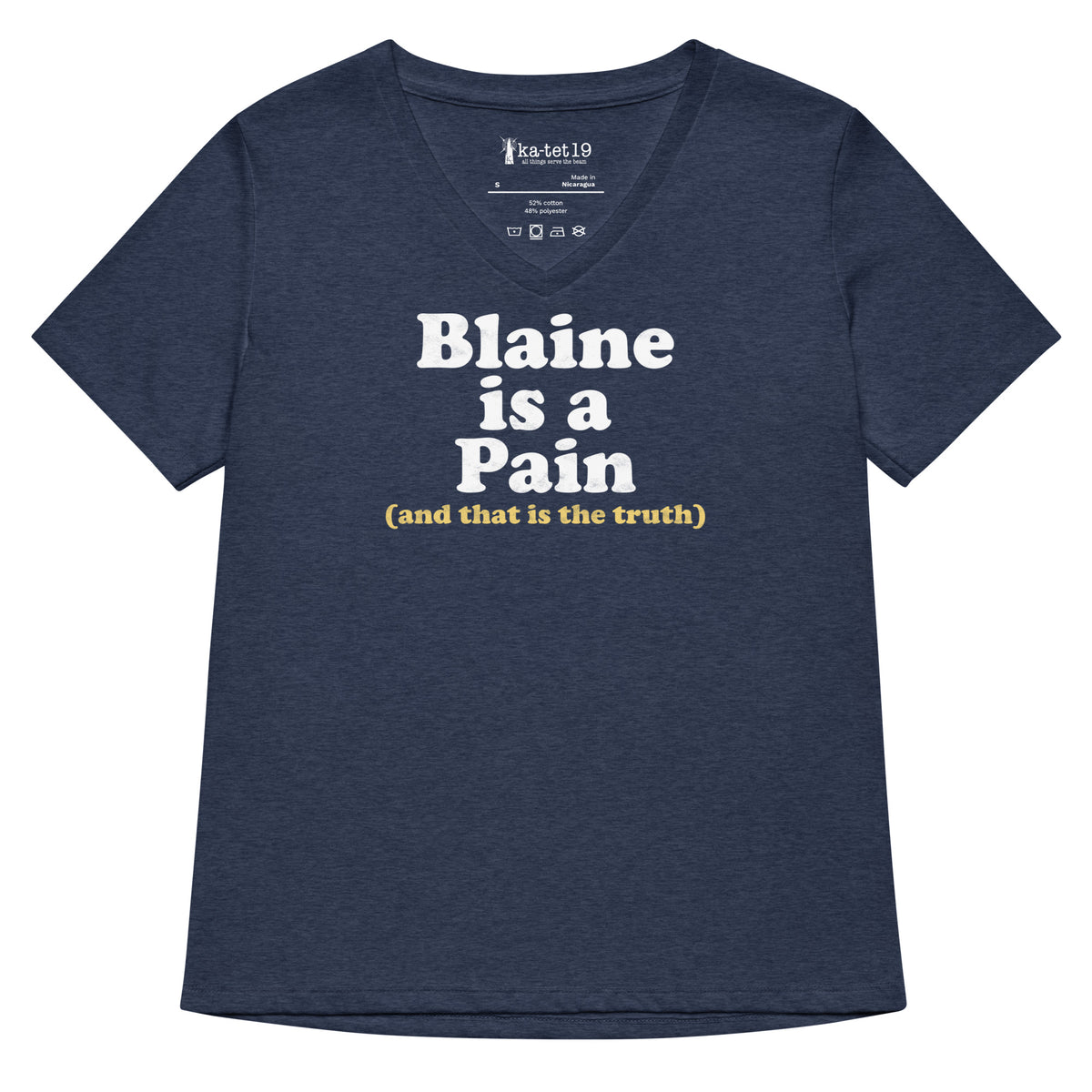 Blaine is a Pain Women’s relaxed v-neck t-shirt