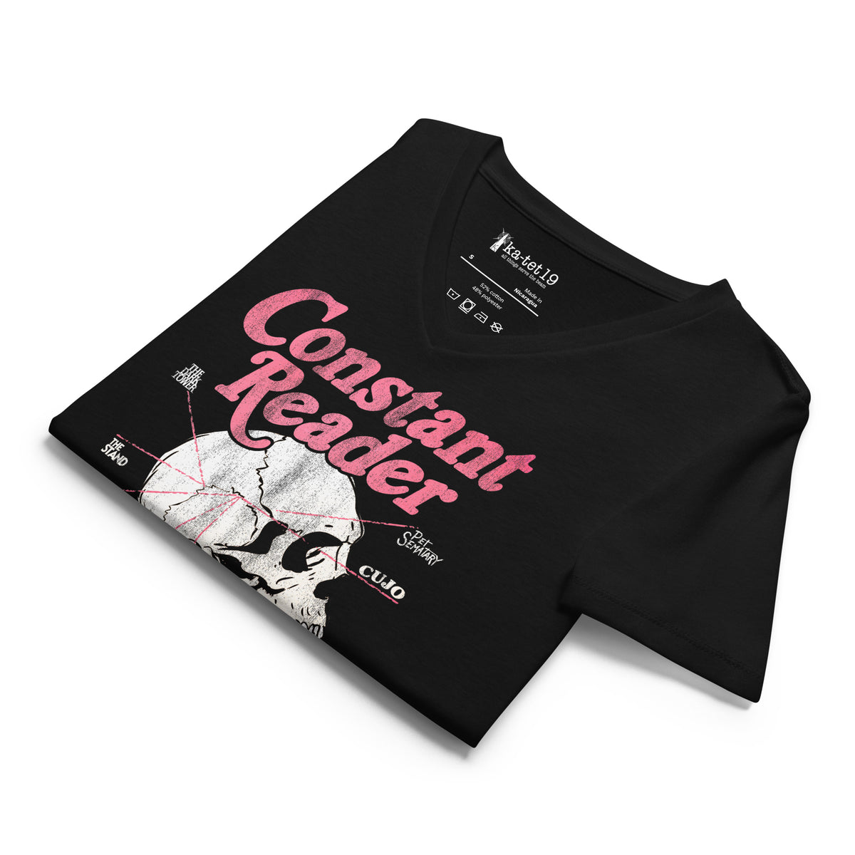 Constant Reader Skull Women’s relaxed v-neck t-shirt