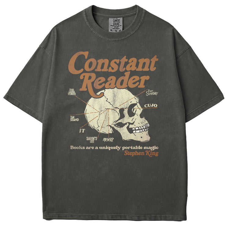 Constant Reader Skull Garment Dyed Tee
