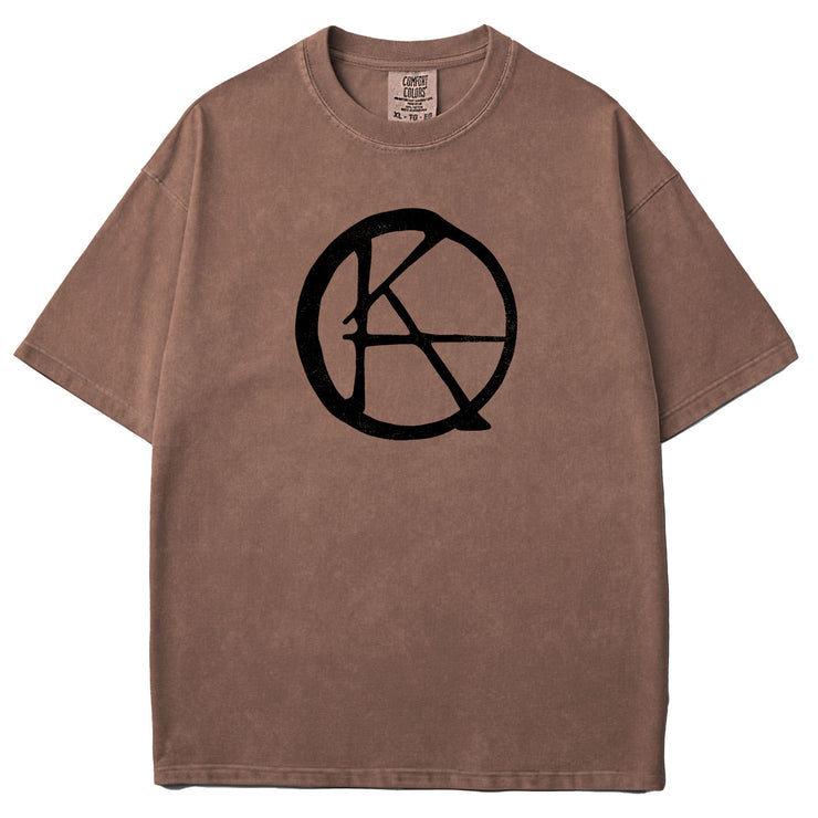 Ka Symbol Black Garment Dyed Tee