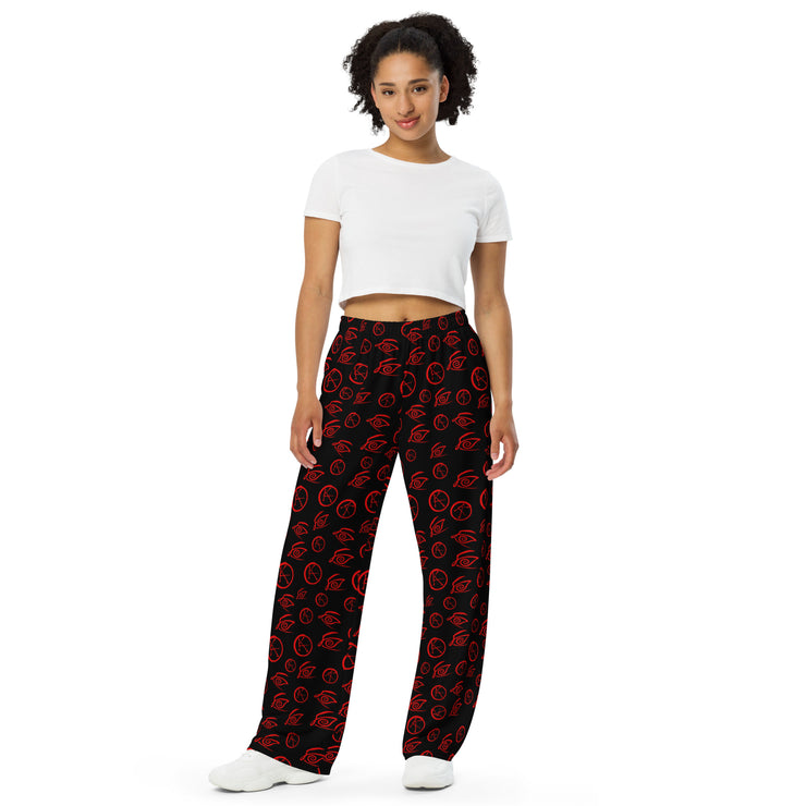 KAll-over print unisex wide-leg pants