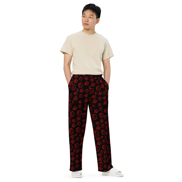 KAll-over print unisex wide-leg pants