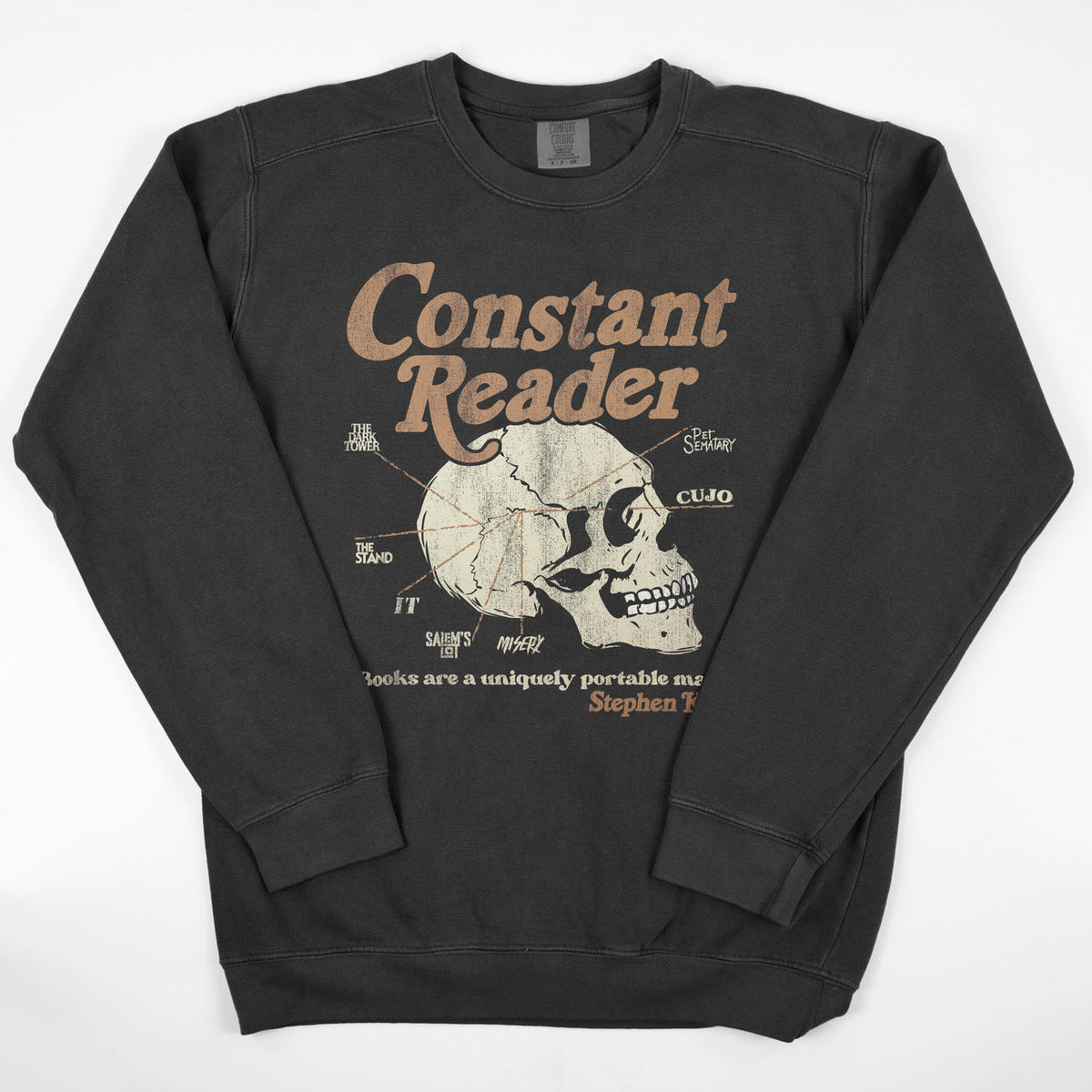 Contant Reader Skull Vintage Washed Sweatshirt