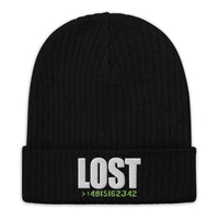 LOST Hatch Code Ribbed knit beanie