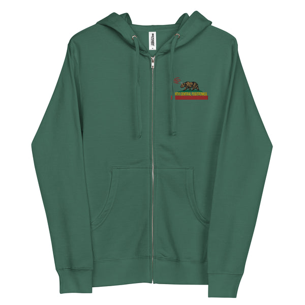 Kalifornia Shardik Embroidered zip hoodie