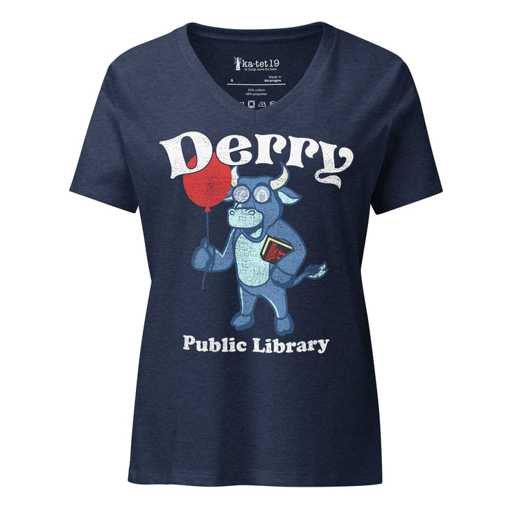 Derry Public Library Women’s relaxed v-neck t-shirt