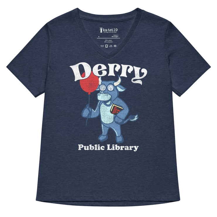 Derry Public Library Women’s relaxed v-neck t-shirt