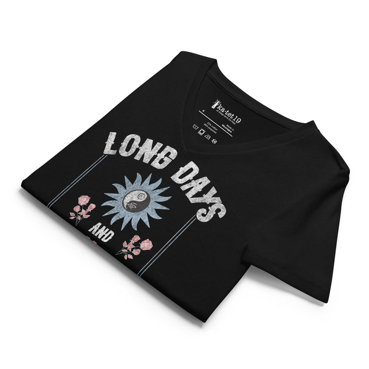Long Days Women’s relaxed v-neck t-shirt