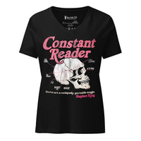 Constant Reader Skull Women’s relaxed v-neck t-shirt