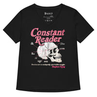 Constant Reader Skull Women’s relaxed v-neck t-shirt