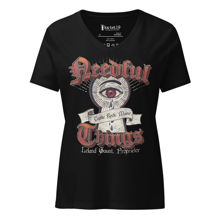 Needful Things Women’s relaxed v-neck t-shirt